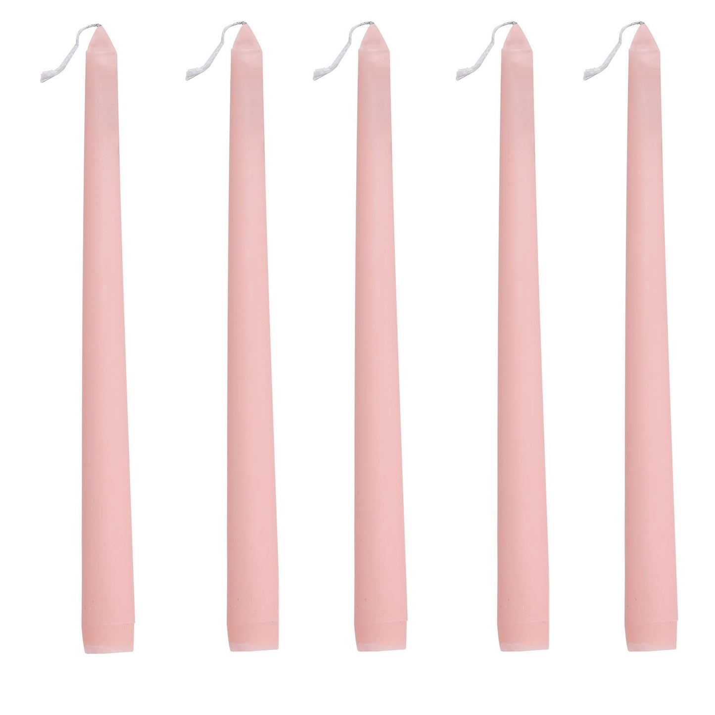 12 Pack Blush 10" Premium Wax Taper Candles, Unscented Candles