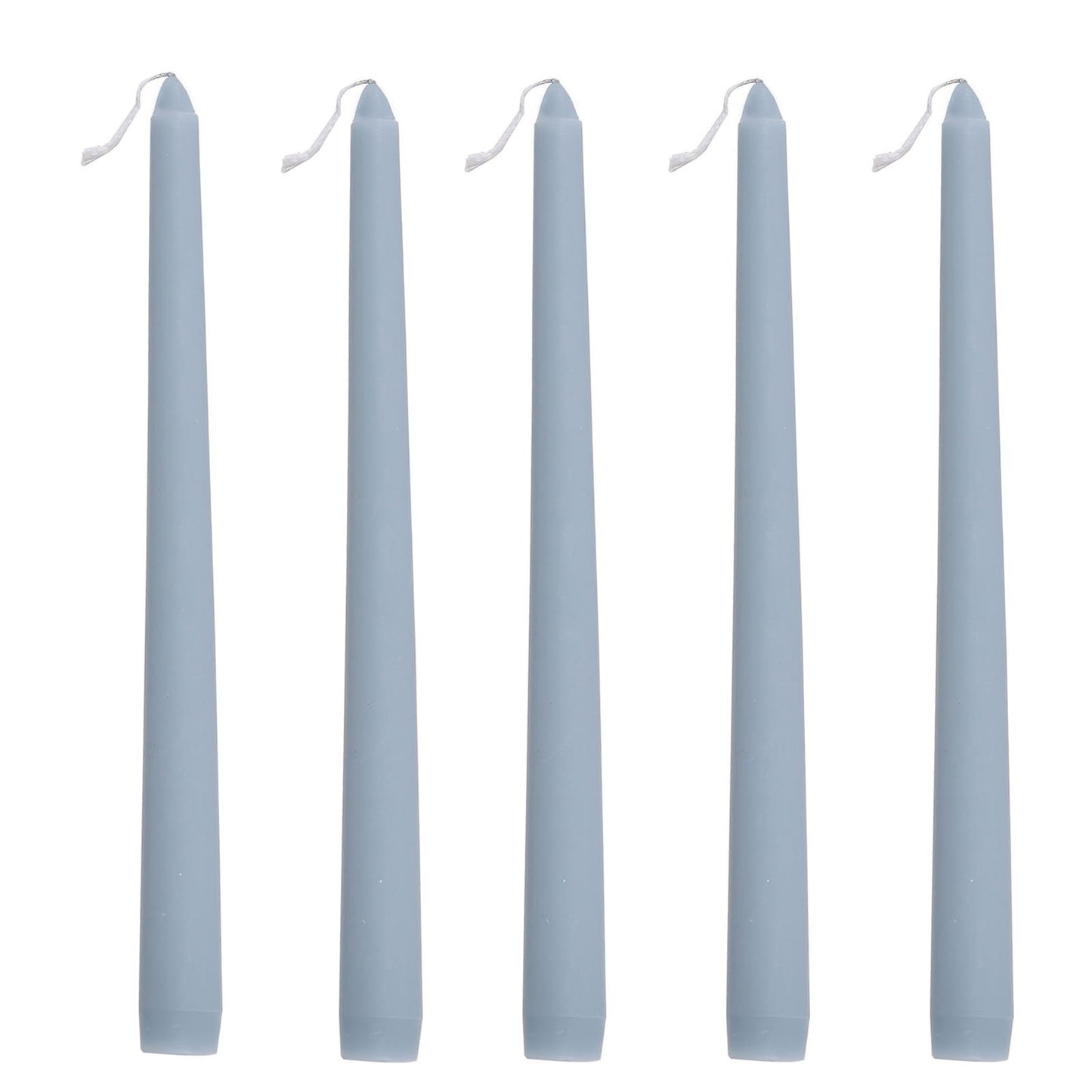 12 Pack | Dusty Blue 10" Premium Wax Taper Candles, Unscented Candles