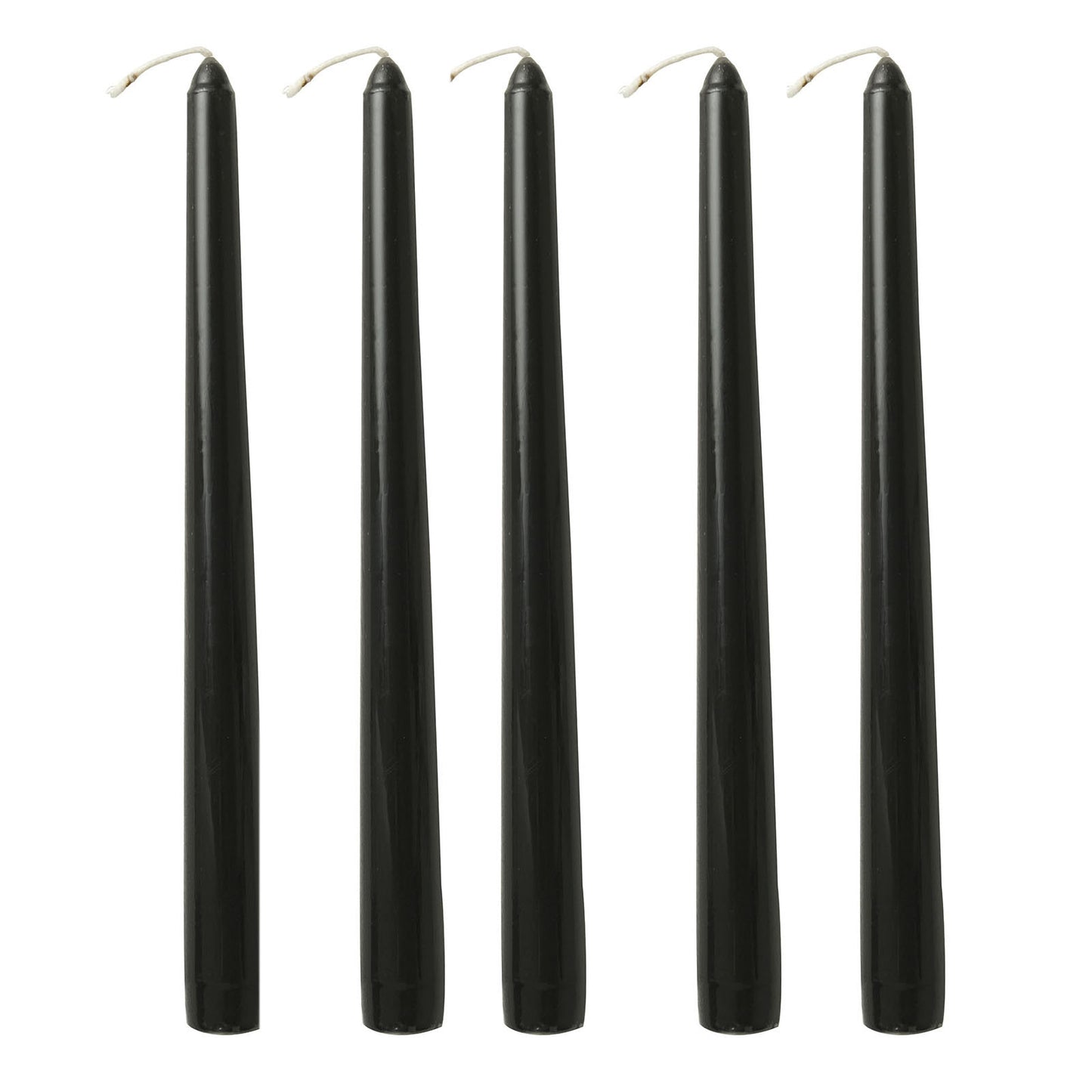 12 Pack | Black 10" Premium Wax Taper Candles, Unscented Candles