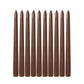 10-Pack Taper Candles Premium Wax Design Cinnamon Brown - Unscented Candles for Upscale Settings 10"