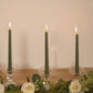 10 Pack 10" Dusty Sage Green Premium Wax Taper Candles, Unscented Candles