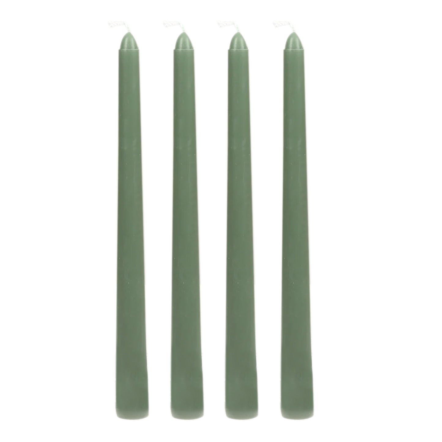 12 Pack 10" Dusty Sage Green Premium Wax Taper Candles, Unscented Candles