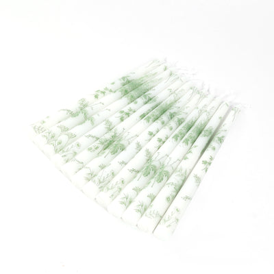 Use these French Toile taper candles to complement table arrangements, accent Tabletop Centerpieces, or create a soft glow along dining tables. Their dripless design ensures a clean, stress-free burn, while the mixed white and sage green palette pairs well with floral arrangements, chargers, and mirrors. These long taper candles can be added to mantelpieces, dessert tables, or arch displays, offering versatile styling for any event.
Perfect for weddings, milestone celebrations, or seasonal parties, these decorative taper candles enhance your setting with understated charm. The French Toile pattern offers a refined look without being overbearing, and when combined with string lights or other table accents, they help create a layered, inviting atmosphere for guests to enjoy.
