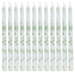 12 Pack 10" French Toile Wax Taper Candles White and Sage Green Unscented Candles