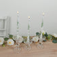 12 Pack 10" French Toile Wax Taper Candles White and Sage Green Unscented Candles