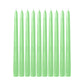 10 Pack | Apple Green 10" Premium Wax Taper Candles, Unscented Candles