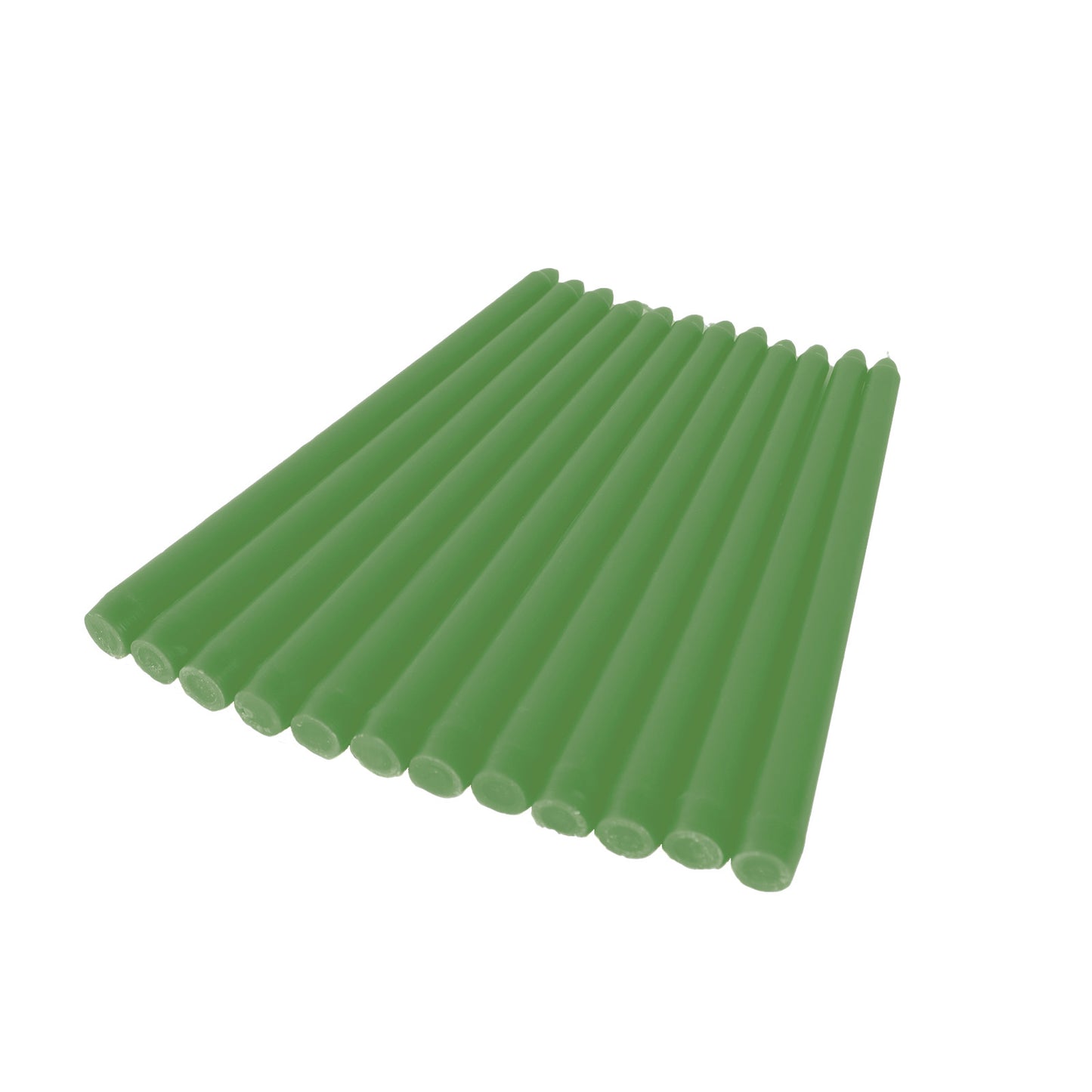 10 Pack 10" Green Premium Wax Taper Candles, Unscented Candles