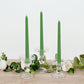 10 Pack 10" Green Premium Wax Taper Candles, Unscented Candles