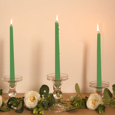 Green Wax Taper Candles for Elegant Events
