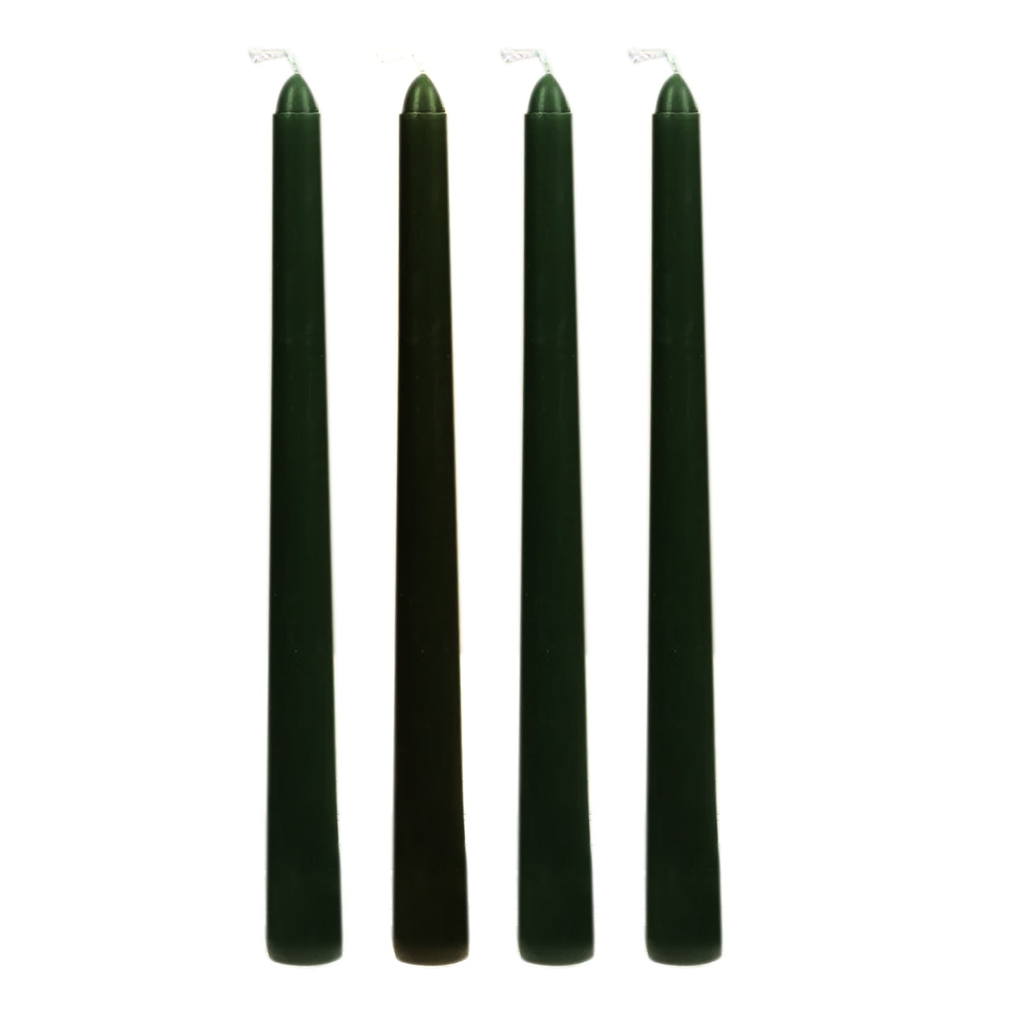 12 Pack 10" Hunter Emerald Green Premium Wax Taper Candles, Unscented Candles