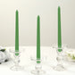 10 Pack 10" Green Premium Wax Taper Candles, Unscented Candles