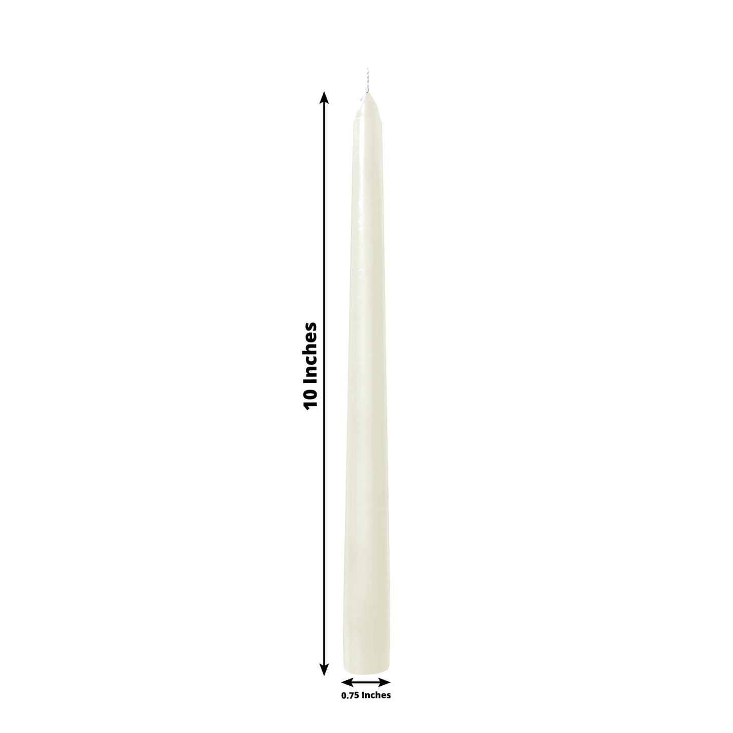 10-Pack Taper Candles Premium Wax Design Ivory - Unscented Candles for Upscale Settings 10"