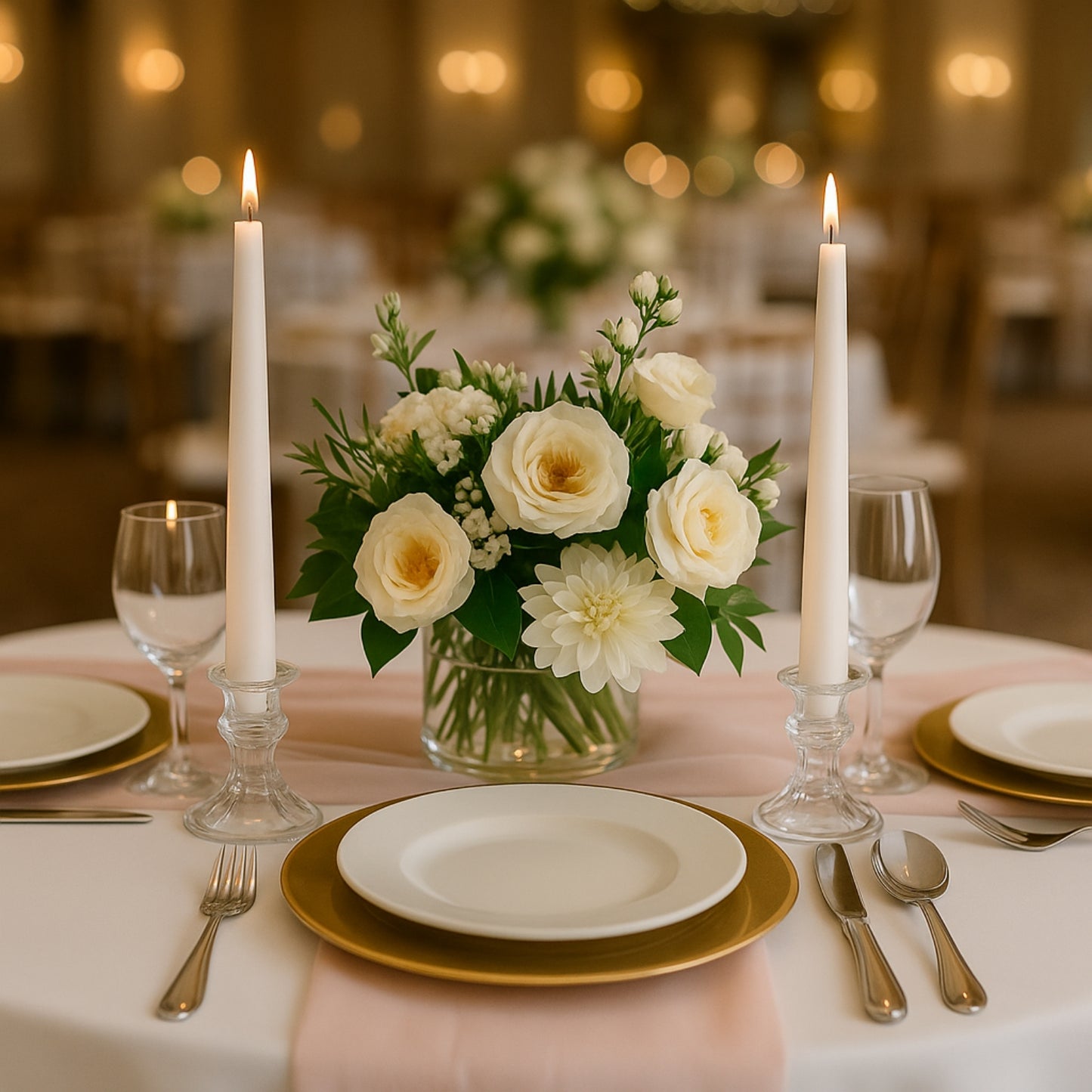 10-Pack Taper Candles Premium Wax Design Ivory - Unscented Candles for Upscale Settings 10"