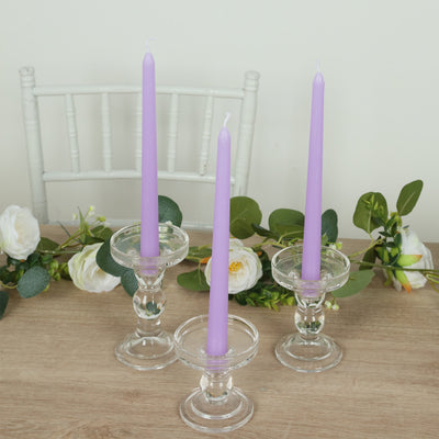 10-Pack Lavender Lilac Wax Taper Candles