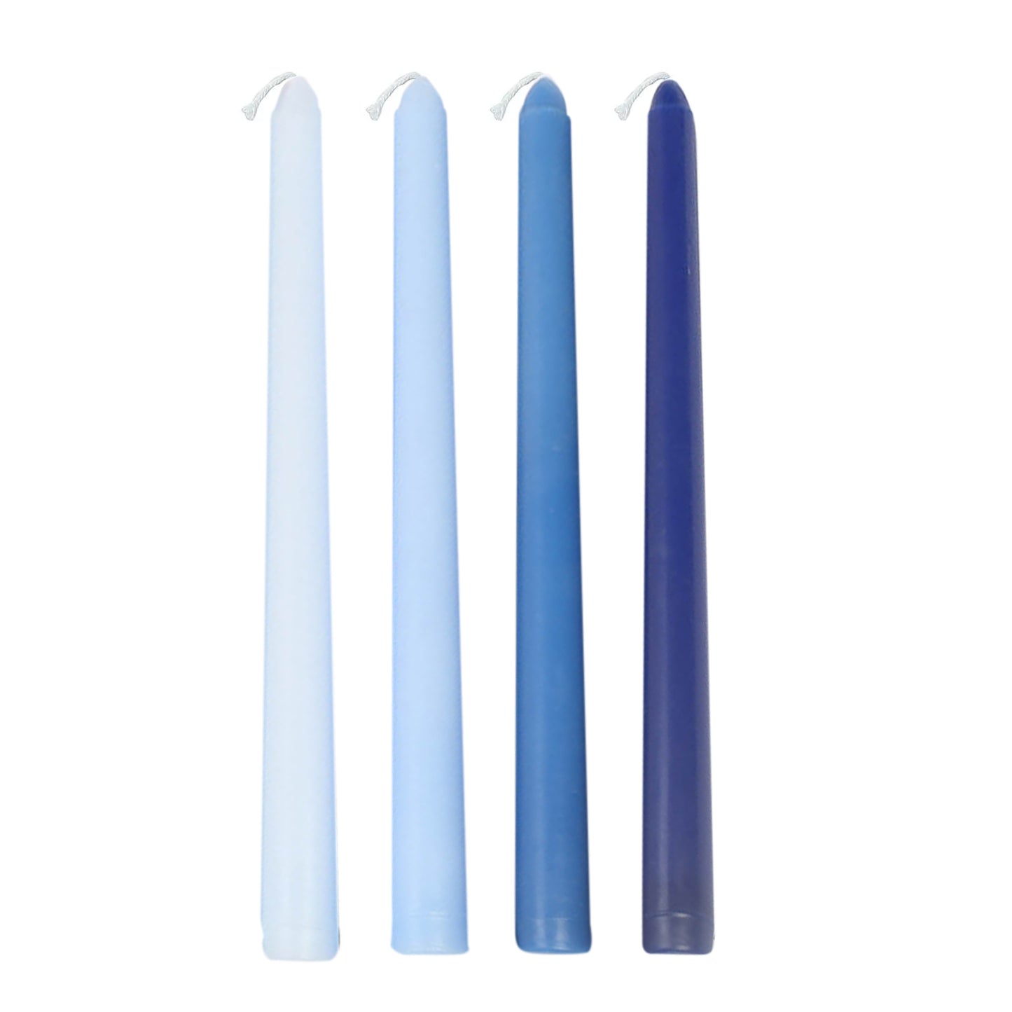 12 Pack | 10" Mixed Blue Premium Wax Taper Candles, Unscented Candles