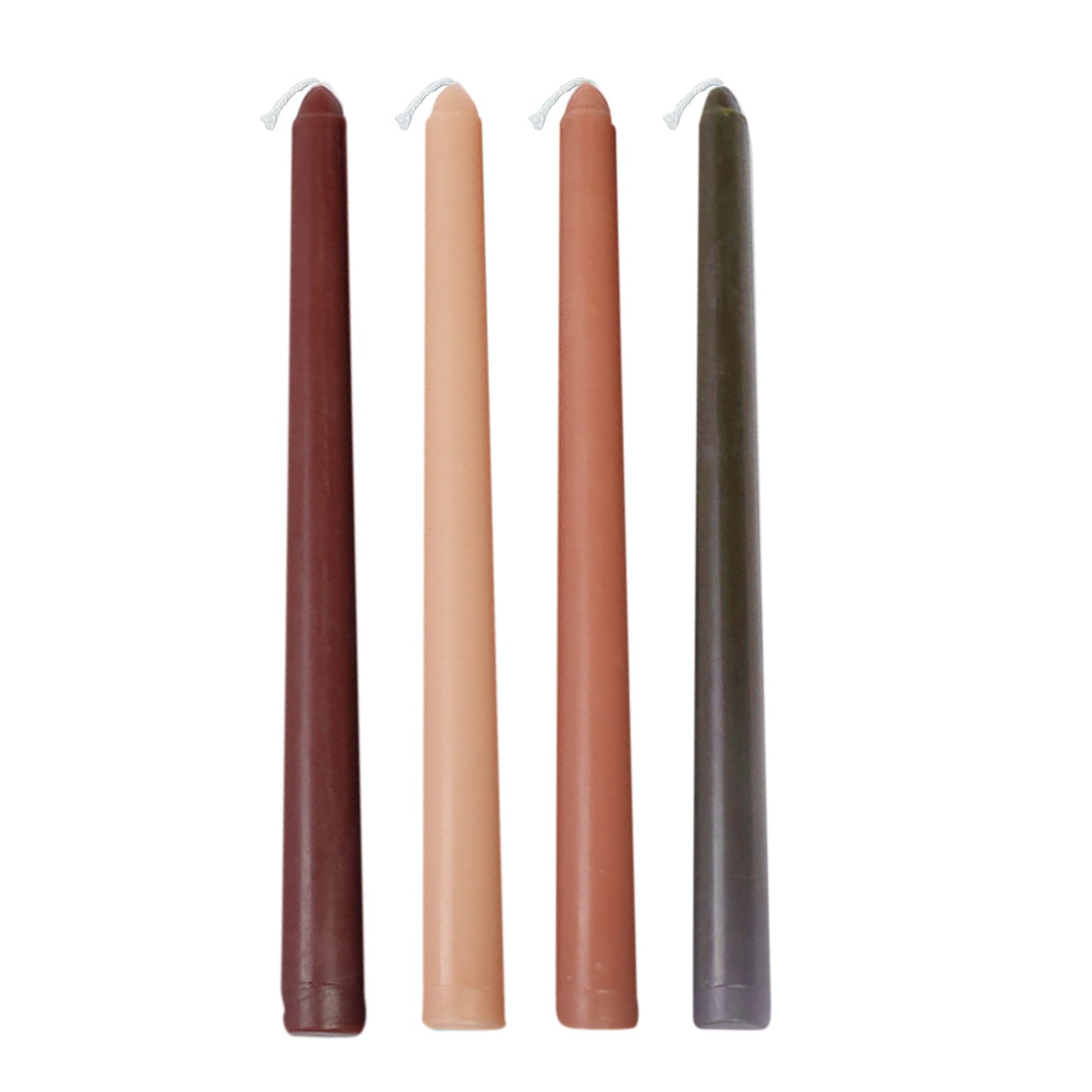 12 Pack | 10" Mixed Natural Premium Wax Taper Candles, Unscented Candles