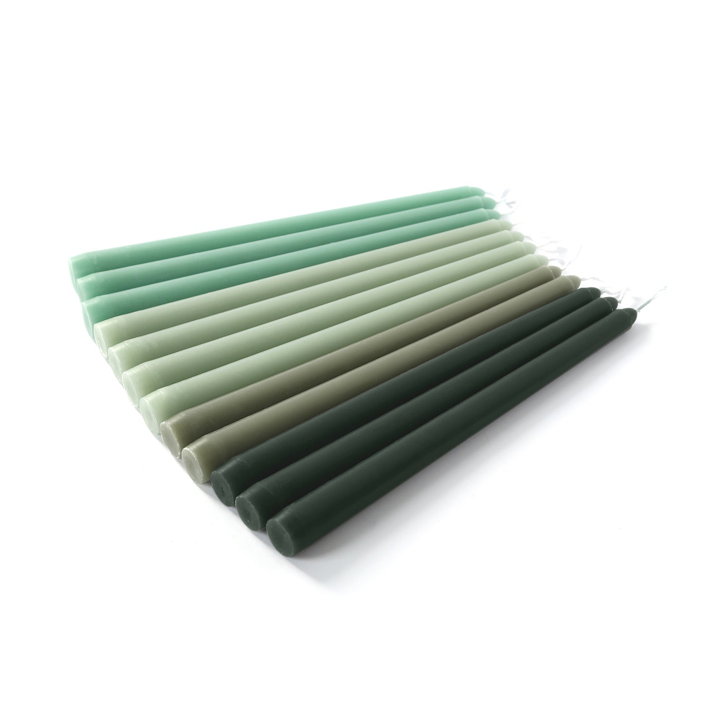 12 Pack 10" Mixed Sage Green Premium Wax Taper Candles, Unscented Candles