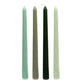12 Pack 10" Mixed Sage Green Premium Wax Taper Candles, Unscented Candles