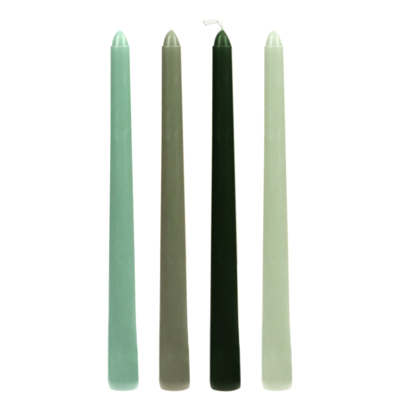 12 Pack 10" Mixed Sage Green Premium Wax Taper Candles, Unscented Candles