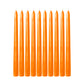 10-Pack Taper Candles Premium Wax Design Orange - Unscented Candles for Upscale Settings 10"