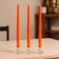 10-Pack Taper Candles Premium Wax Design Orange - Unscented Candles for Upscale Settings 10"