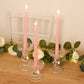10-Pack Taper Candles Premium Wax Design Pink - Unscented Candles for Upscale Settings 10"