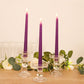 10-Pack Taper Candles Premium Wax Design Purple - Unscented Candles for Upscale Settings 10"