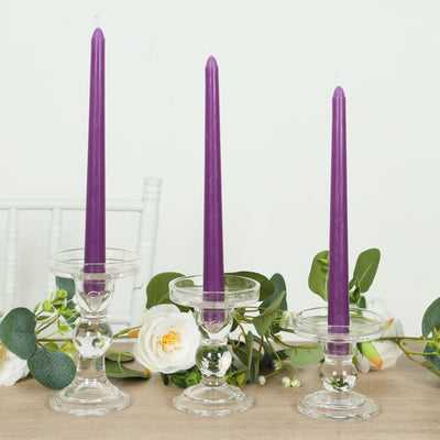 10-Pack Purple Wax Taper Candles