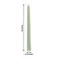 10 Pack 10" Sage Green Premium Wax Taper Candles, Unscented Candles