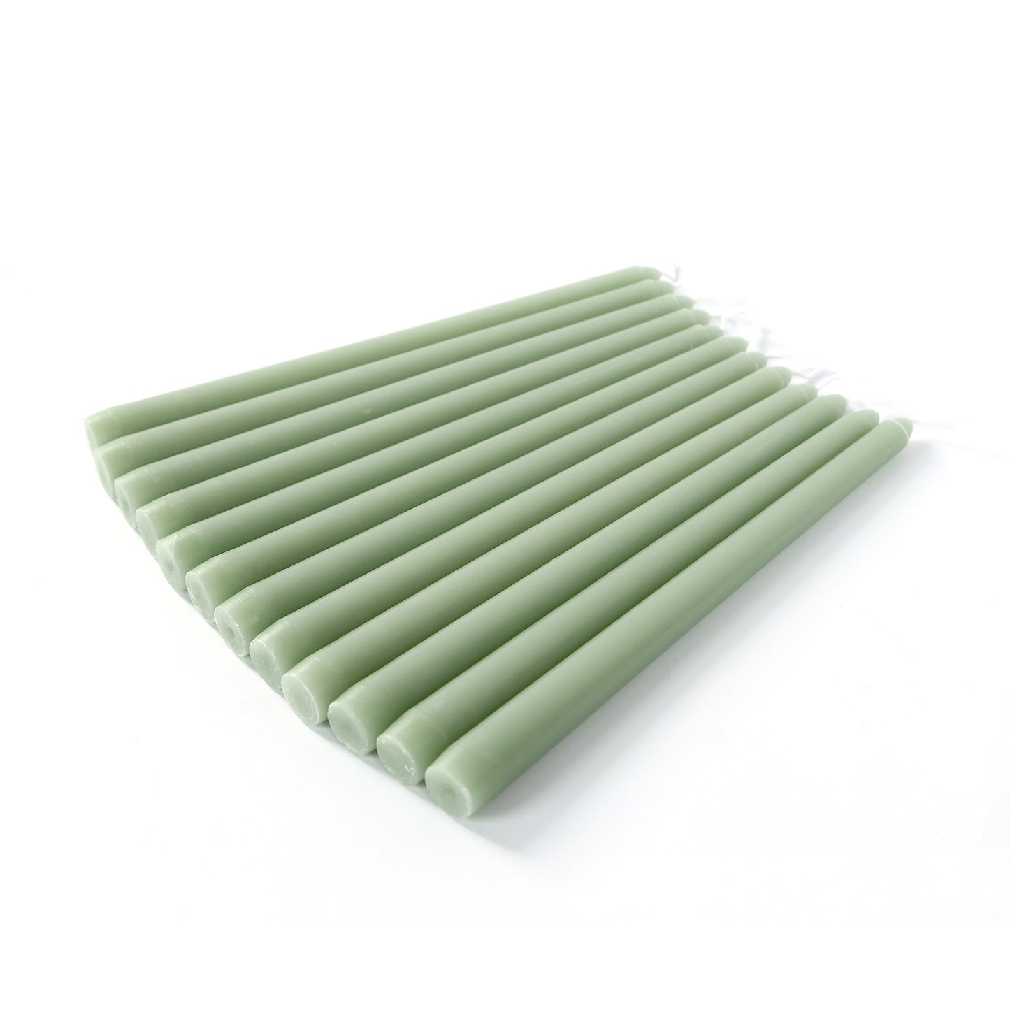 12 Pack 10" Sage Green Premium Wax Taper Candles, Unscented Candles