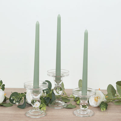 Sage Green Wax Taper Candles for Elegant Events