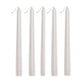 12 Pack | Metallic Pearl White 10" Premium Wax Taper Candles, Unscented Candles