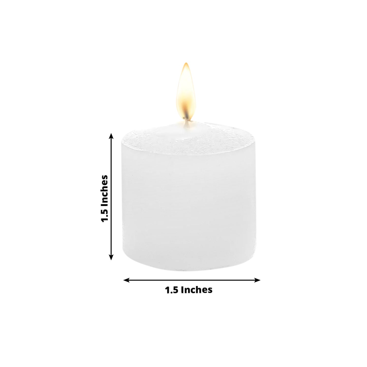 12 Pack White 1.5" Votive Candles, Unscented – 10 Hour Burn, Clean Cotton Wick