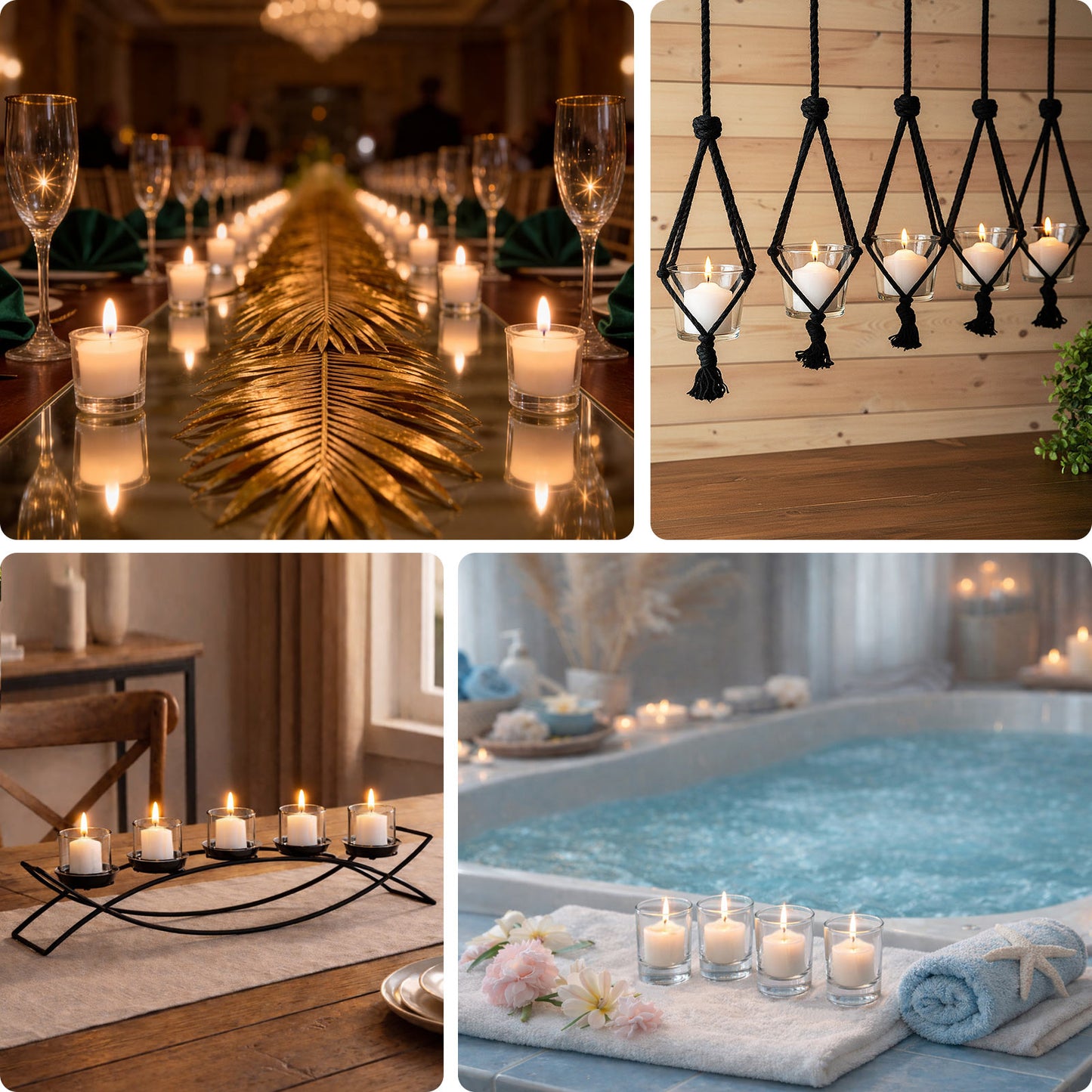 12 Pack White 1.5inch Votive Candles, Unscented – 10 Hour Burn, Clean Cotton Wick