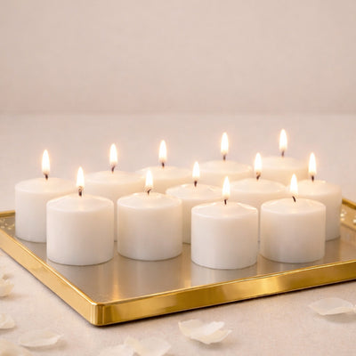 White Votive Candles with Long Burn Time