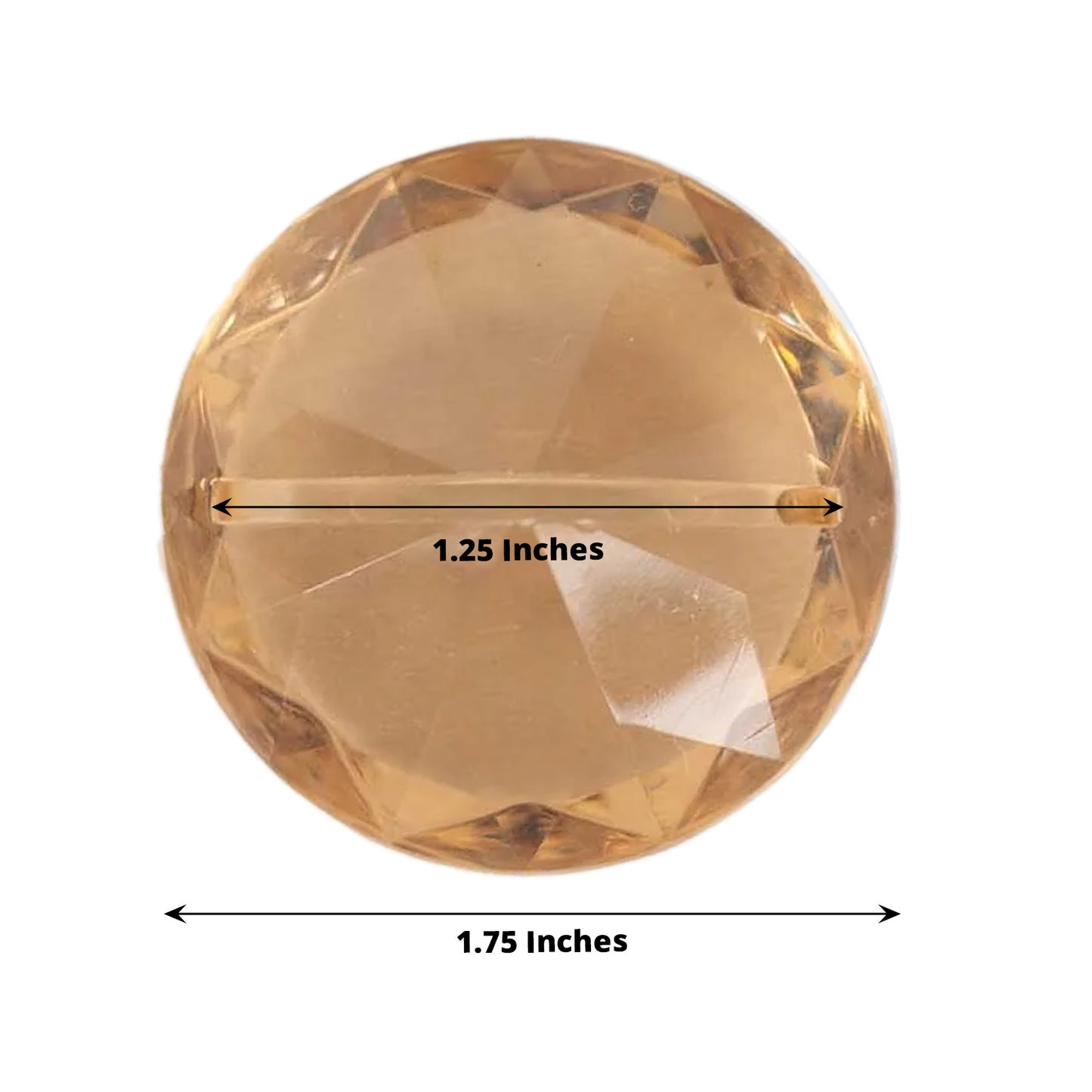 Amber diamond-shaped place card holder, 1.75 inches, perfect for wedding tables.