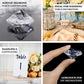Clear plastic diamond-shaped place card holder for wedding table decorations.