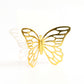 25 Pack Gold Butterfly Table Number Holders with White Printable Cards, Free Standing 3D Butterflies Paper Place Card Holders - 3"x5"