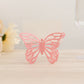 25 Pack Pink Butterfly Table Number Holders with White Printable Cards, Free Standing 3D Butterflies Paper Place Card Holders - 3"x5"