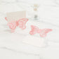 25 Pack Pink Butterfly Table Number Holders with White Printable Cards, Free Standing 3D Butterflies Paper Place Card Holders - 3"x5"