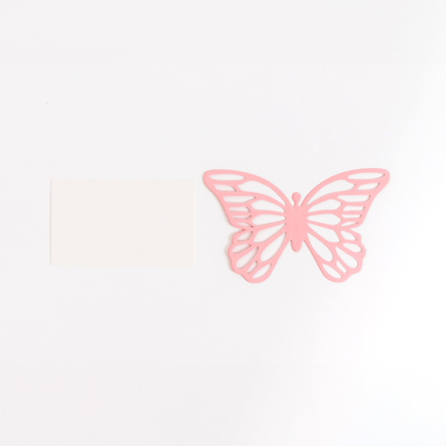 25 Pack Pink Butterfly Table Number Holders with White Printable Cards, Free Standing 3D Butterflies Paper Place Card Holders - 3"x5"