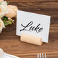 10 Pack | 2" Natural Rustic Style Cylindrical Wooden Place Card Holders, Farmhouse Table Number Stands