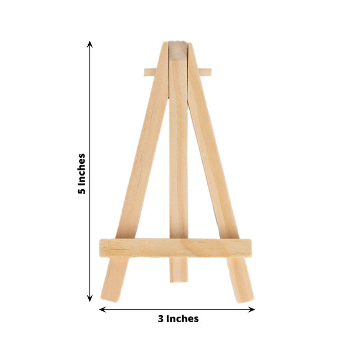 Natural mini rustic wooden easel stands for table displays.
