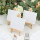 Natural mini rustic wooden tabletop display easel stands for place cards.