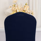 Navy Blue Premium Spandex Stretch Fitted Banquet Chair Cover With Foot Pockets - 220 GSM
