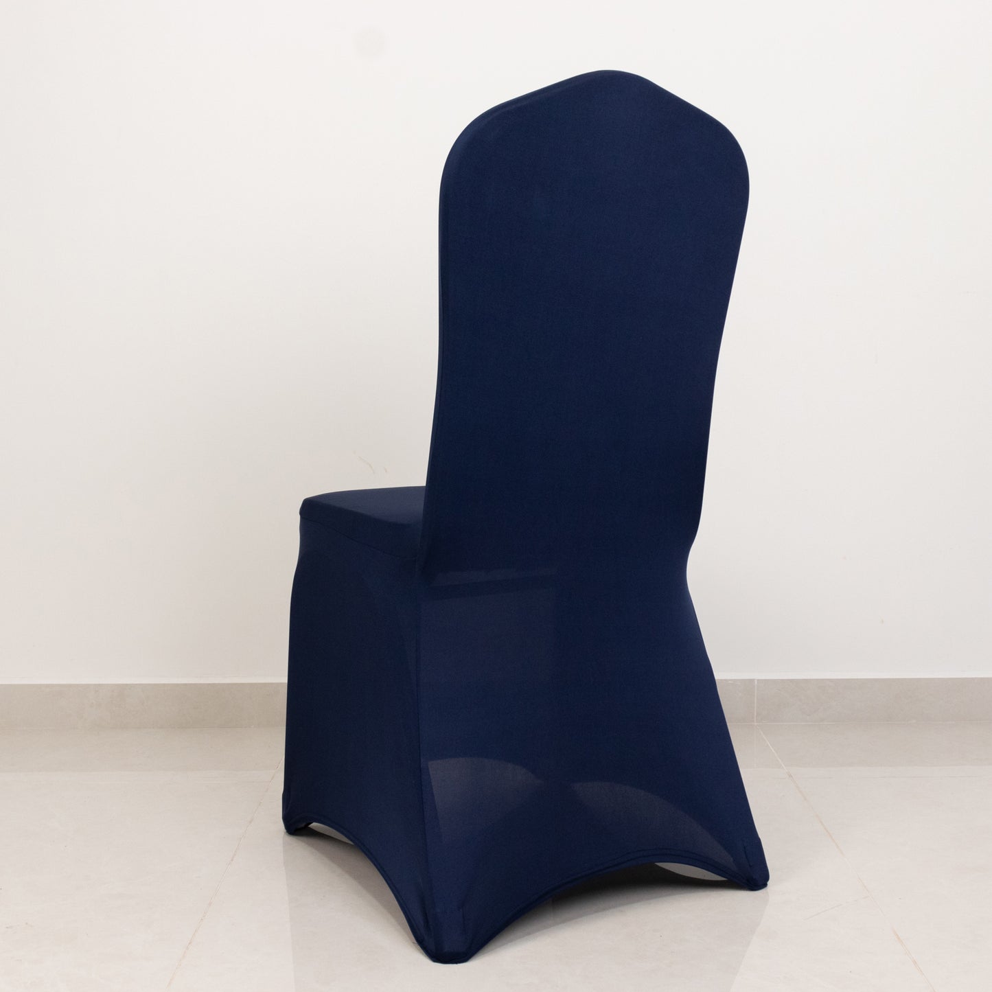 Navy Blue Premium Spandex Stretch Fitted Banquet Chair Cover With Foot Pockets - 220 GSM