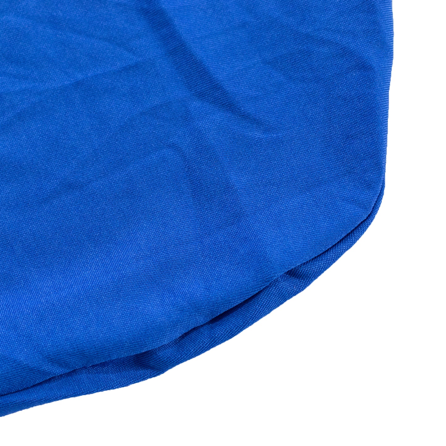 Royal blue fitted banquet chair cover with foot pockets.