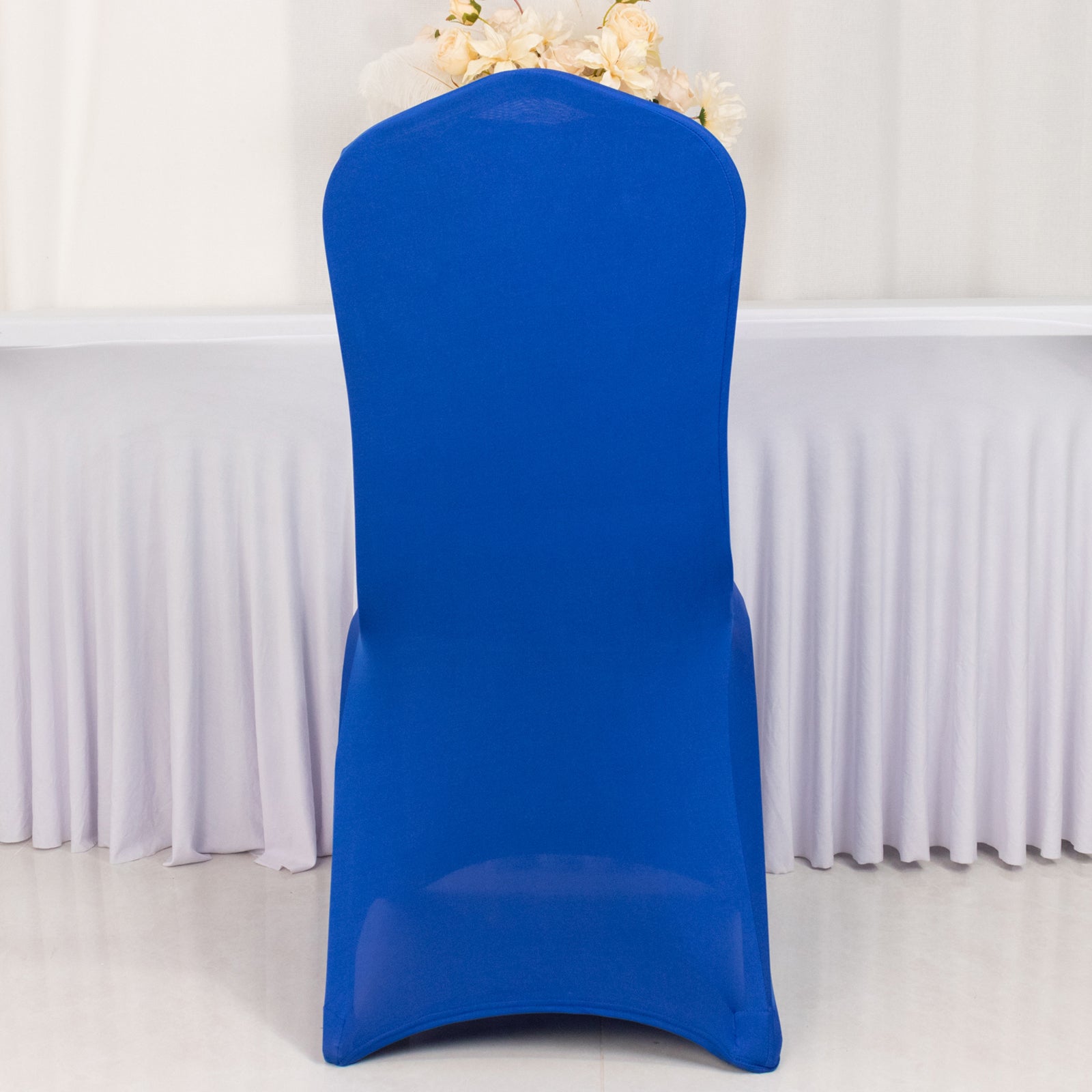 Royal Blue Fitted Banquet Chair Cover with Foot Pockets