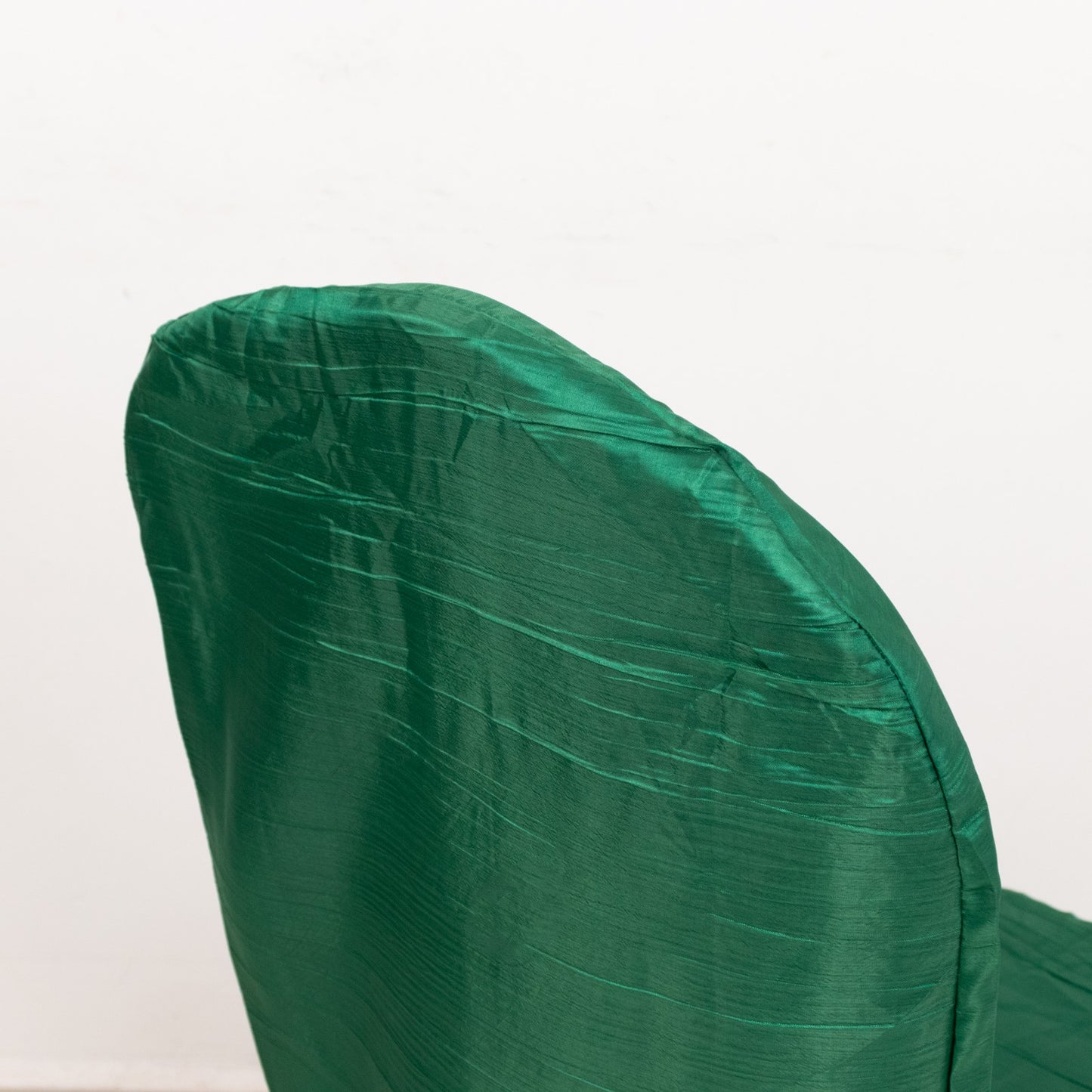 Hunter Emerald Green Crinkle Crushed Taffeta Banquet Chair Cover, Reusable Wedding Chair Cover