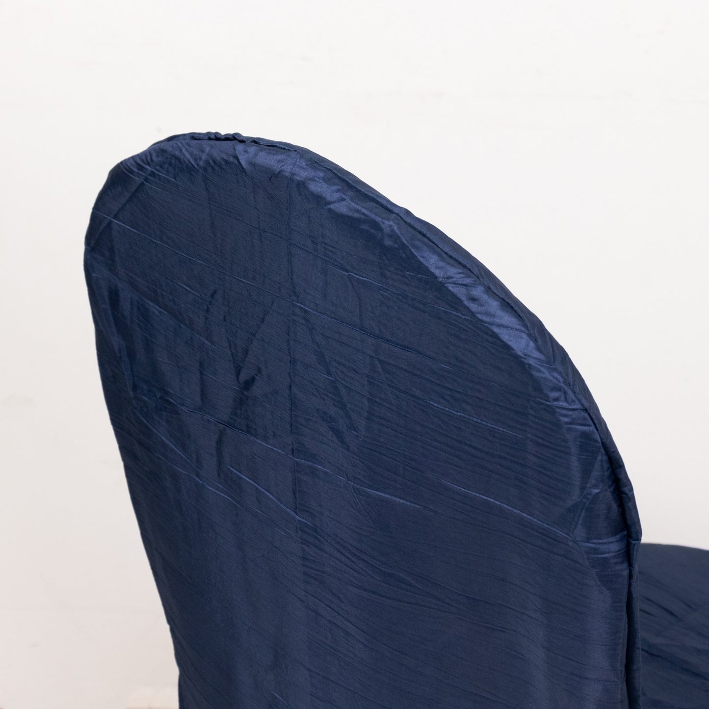 Navy Blue Crinkle Crushed Taffeta Banquet Chair Cover, Reusable Wedding Chair Cover